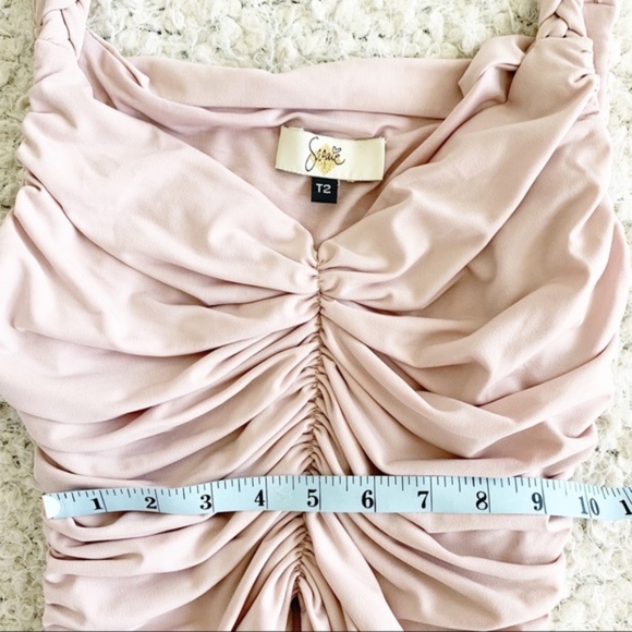 Sagie Paris Blush Ruched Camisole Cropped Blouse - Picture 7 of 8